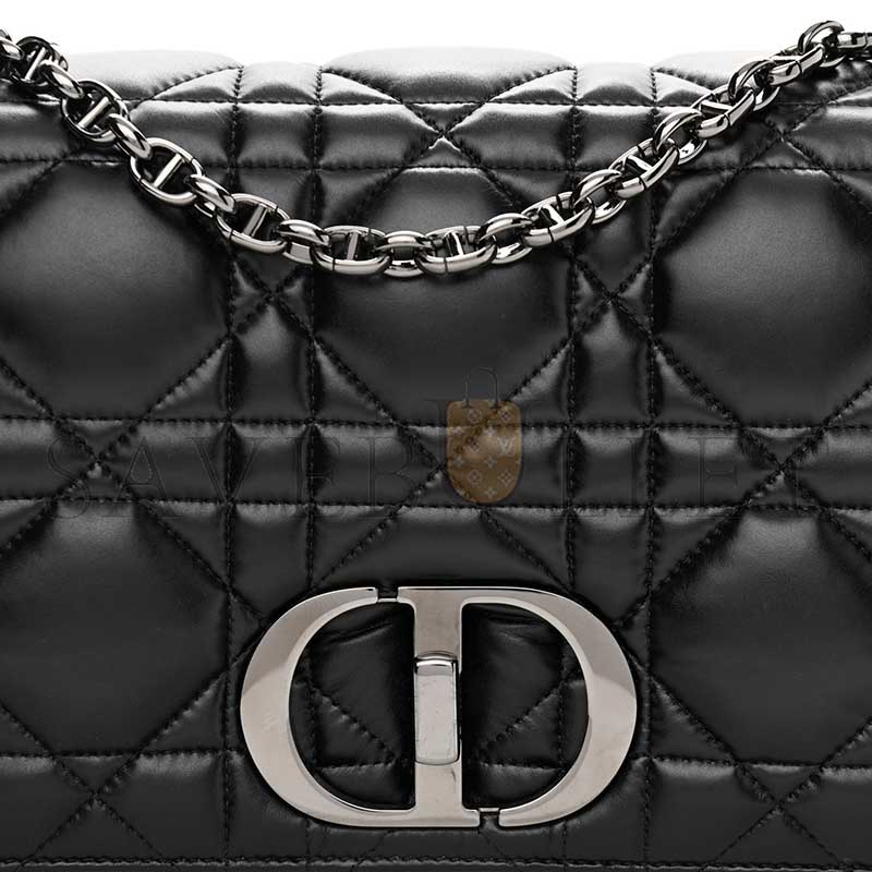 D*or calfskin macrocannage large caro bag black (28*17*9cm)